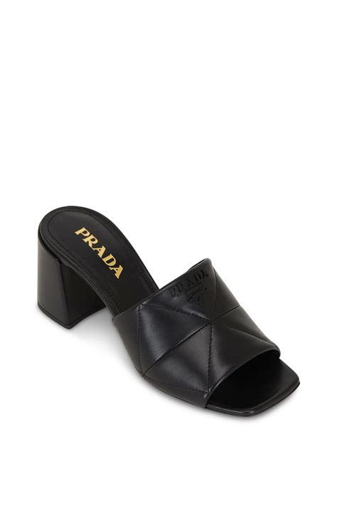 prada block heel mule|prada satin mules.